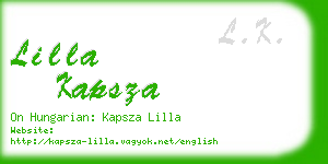 lilla kapsza business card